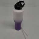 40 oz Insulated Water Bottle with Straw fit in Car Cup Holder(Cold 48 hrs, Hot 24 hrs) Drinking Bottle with Straw Lid, Spout Lid and Flex Cap Leakproof Travel Thermo Mug White - Purple