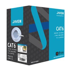 JAVEX 23AWG CAT6 ethernet Cable 600MHz UL Certified [1000 Feet/305M] Made in Taiwan Solid Bare Copper, ETL Listed, TAA Compliant, UTP Ethernet Bulk Cable, White