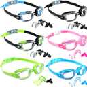 6 Pack Swim Goggles Anti Fog Swimming Goggles Soft Silicone Frame No Leaking Pool Goggles Anti UV Swimming Glasses with 6 Nose Clips 6 Earplugs for Adult Women Men Youth Kid over 8 Years Old, 6 Colors