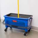 Rubbermaid Commercial Products Finish Mop Bucket with Press Wringer, 26" Blue, for Janitorial/Professional Cleaners and Heavy-Duty Industrial Mopping/Wringing/Cleaning