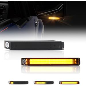 LED Sequential Side Mirror Marker Lights for 2004-2014 Fo-rd F150 Raptor Lincoln Mark LT, [Visibility & Safety] with F150 Smoked Lens Amber LED Side Mirror Turn Signal Lights, 2 PCS