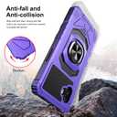 2 x for Galaxy XCover 6 Pro Case,Samsung Xcover 6 Pro case w/[Tempered Glass Screen Protector](Full Coverage) [Shockproof] Magnetic Car Mount [Ring Stand] Protective Cover for Women Man Purple Black