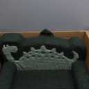 Blissful Diary Kids Couch, 2-in-1 Soft Toddler Couch Fold Out, Toddler Chair Comfy, Convertible Sofa to Lounger, Kids Furniture for Playroom, Gift for Birthday, Children's Day, Green Dinosaur