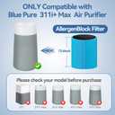 311i+ MAX AllergenBlock Replacement filter Compatible with Blue Pure 311i+ Max Air Purifier, H13 True HEPA with Activated Carbon Air Filter,Blue Pure F3MAX+, Not for 311 i Max
