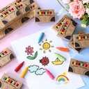 25 Sets 50 Pack Christmas Jumbo Crayons, 6 Color Washable Large Crayons Bulk Easy to Hold for Christmas Party Favors Gift Bag Filler