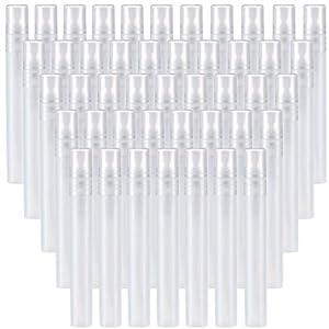 Patelai 60 Pieces 10 ml Plastic Spray Bottles Empty Fine Mist Sprayer Bottles for Travel Essential Oils Perfume Supplies(Clear)