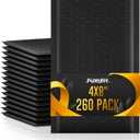 Fuxury 4x8 Bubble Mailer 260 Pack Black Padded Envelopes for Mailing Small Bubble Mailers Usable Size 4x7" Bubble Envelopes Self-SealPadded Mailers for Small Business Shipping Bulk#000
