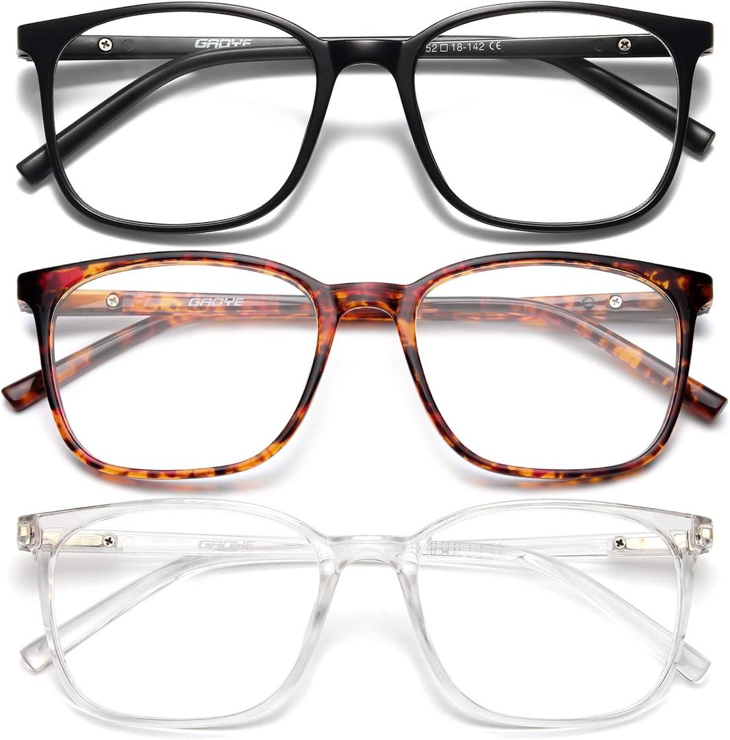 Gaoye Blue Light Blocking Glasses Women/Men, Computer Gaming Fake Eyeglasses Anti UV Ray-Spring Hinge (Matte Black & Tortoiseshell & Transparent)