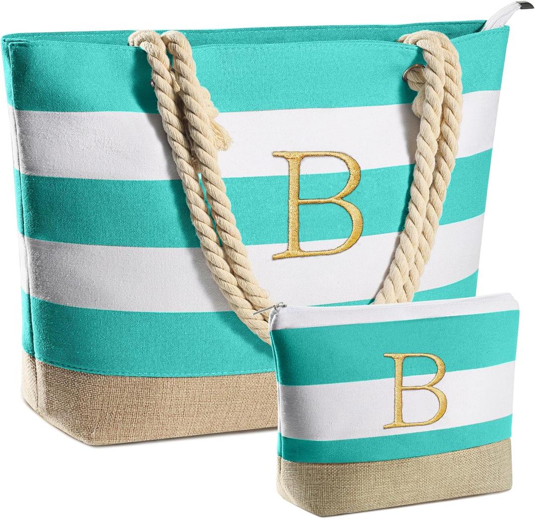 YOOLIFE Beach Bags for Women - Travel Canvas Beach Tote, Pool Waterproof Bag, Travel Essentials, Gifts for Women Birthday
