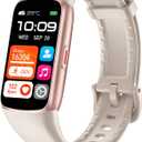 Fitness Tracker with 24/7 Heart Rate, Blood Oxygen Sleep Monitor, 123 Sports Modes Calories Smart Watch,IP68 Waterproof Step Counter Activity Trackers Health Pedometer for Women Men (Beige)