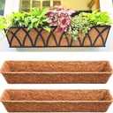 LaLaGreen 30" (2 Pack, Rectangular) Coco Liners for Window Box & Wall Mount Pots–Large Coir Replacement for Trough Planter, Flower Pot, Garden Outdoor Use– Also Shapes