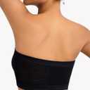 Women's Wireless Strapless Bandeau Bra Tube Top Unlined Bralette (Large, Black)