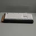 LANGTU Membrane Gaming Keyboard, Rainbow LED Backlit Quiet Keyboard for Office, USB Wired All-Metal Panel 25 Keys Anti-ghosting Computer Keyboard 104 Keys - L1 White/Silver