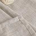 YoungsTex Linen Semi Sheer Curtains 63 Inch Length 2 Panels for Living Room - Light Filtering Drapes with Bronze Grommet Beige Window Treatments for Country Office Bedroom, 52 X 63 Inch