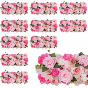 Pack of 10 Wedding Arch Decorations, 20.47 inch Artificial Flower Table Centerpieces Floral Arrangement for Wall Backdrop Party Bridal Shower Event Decor - Pink