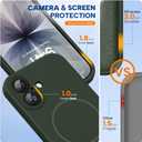 Miracase Magnetic for iPhone 17 Case, Compatible with MagSafe, Integrated Silicone Camera Control Cover, 3.0mm Thicken Shockproof Drop Protection Phone Case for 17,Dark Green