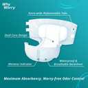 WhyWorry Adult Diapers with Tabs, Disposable Incontinence Briefs for Women & Men with Maximum Absorbency, Adult Briefs for Incontinence Overnight, Odor Control, Unisex, Medium, 15 Count