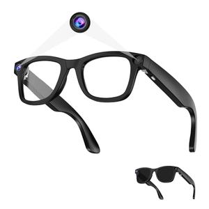 Piluyaa AI Smart Glasses - 800W HD Camera, 1080P Video, Voice Control, Bluetooth/Wi-Fi, 220mAh Fast Charging, Lightweight for Hands-Free Recording(Anti-Blue Lights & Sunglasses Lenses Included-Black)