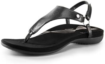DREAM PAIRS Women's Flat Sandals Arch Support Orthopedic Comfortable Soft Cushion Summer T-Strap Walking Thong Sandals 9