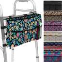Vive Walker Bag - Accessories Wheelchair Basket Pouch (Water Resistant) - Seniors Caddy Accessory Attachment for Folding, Rolling Walkers - Carry Storage Carrier Tote - Lightweight, Universal Size (Black Floral)