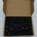 Bungee Balls Cord 6 inch Black Heavy Duty, UV Resistant, 50-Piece, High Elastic Real Rubber, for Outdoor Travelling Camping Tarp
