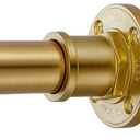 BRIOFOX Industrial Shower Curtain Rod - 2-in-1 Design Tension Curtain Rod - Never Rust Non-Slip 43 to 72 Inch Metal Steel, Gold Window Curtain Rod