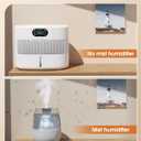 Reuseable Wick Evaporative Humidifier for Bedroom Quiet Healthy Baby Humidifier, No White Dust, Evaporative Humidifier Large Room 800ml/h 3 Speeds, 2