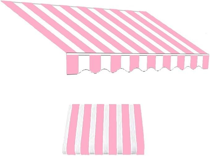 Colorful Tarp, Wooden Sticks Wrapped In Pink/White Tarp