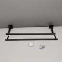 KOKOSIRI Bathroom Towel Bars 24-Inch Double Towel Rails Matte Black Towel Holder for Kitchen Garage Wall Mount Stainless Steel B5009BK-L24
