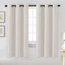 H.VERSAILTEX Room Darkening Curtains for Living Room Light Reducing Thermal Insulated Window Treatment Panels/Drapes Grommet Top 2 Panels (Ivory - 42 x 72 Inches)