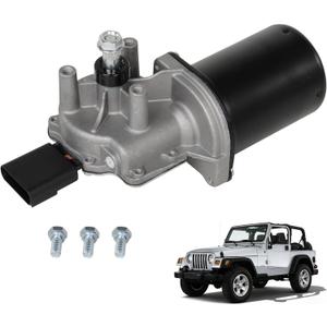 New Front Windshield Wiper Motor 68002388AA Compatible with Jeep Wrangler 2007-2017, Wrangler JK 2018 Sport Utility Replace OE 55077859AC, 55077859AB, 40-458, 5 Pin