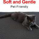 Waretary Cat Litter Box Mat: 36"x 30" Waterproof Kitty Cat Litter Trapping Mat, Easy-clean Double-layer Scatter Control Pad Rug (Grey)