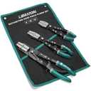 LIBRATON Hose Clamp Pliers, 3PCS Ratchet Hose Pliers, Hose Pinch Pliers Automotive, Hose Clamp Tool, Ratcheting Hose Pinch Off Pliers for Fuel, Flexible, Radiator Hose, with Storage Bag, 8" 10" 12"