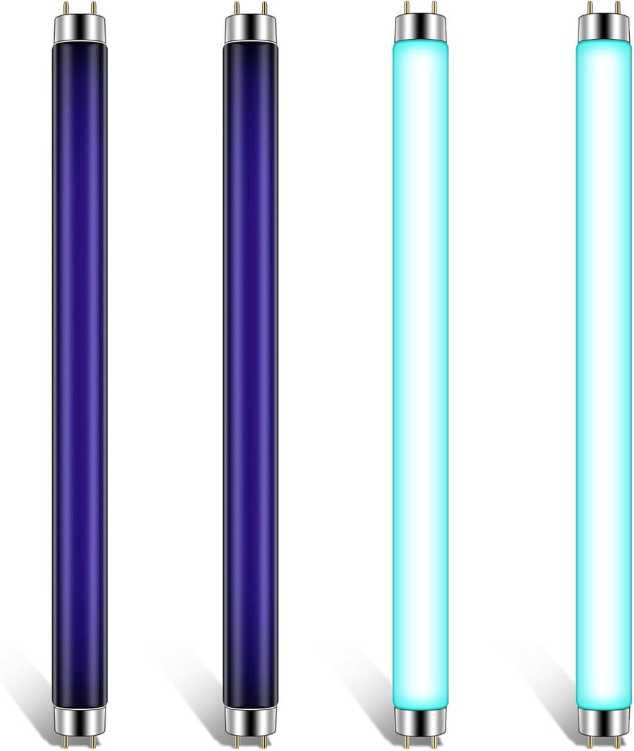 Qualirey T8 Bug Zapper Replacement Bulbs, 10W Bug Zapper Light Bulb for 20W Electronic Bug Zapper, Effectively Attracts Most Flying Bugs 13 Inch Mosquito Light Bulb for Indoor Outdoor (4 Pack)