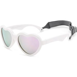 COASION Baby's First Sunglasses with Strap, Unbreakable Polarized Newborn Infant Heart Sunglasses for Ages 0-24 Months