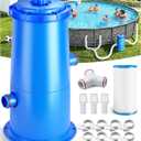 DeeprClean 1000 GPH Pool Filter Pump for Above Ground Pools, Type A/C Cartridge Filter Pump System, Safety ETL Listed Above Ground Pool Pump with GFCI, Improved Water Circulation & Filtration-NavyBlue