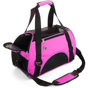 ZaneSun Cat Carrier,Soft-Sided Pet Travel Carrier for Cats,Dogs Puppy Comfort Portable Foldable Pet Bag Airline Approved (Small Rosered)
