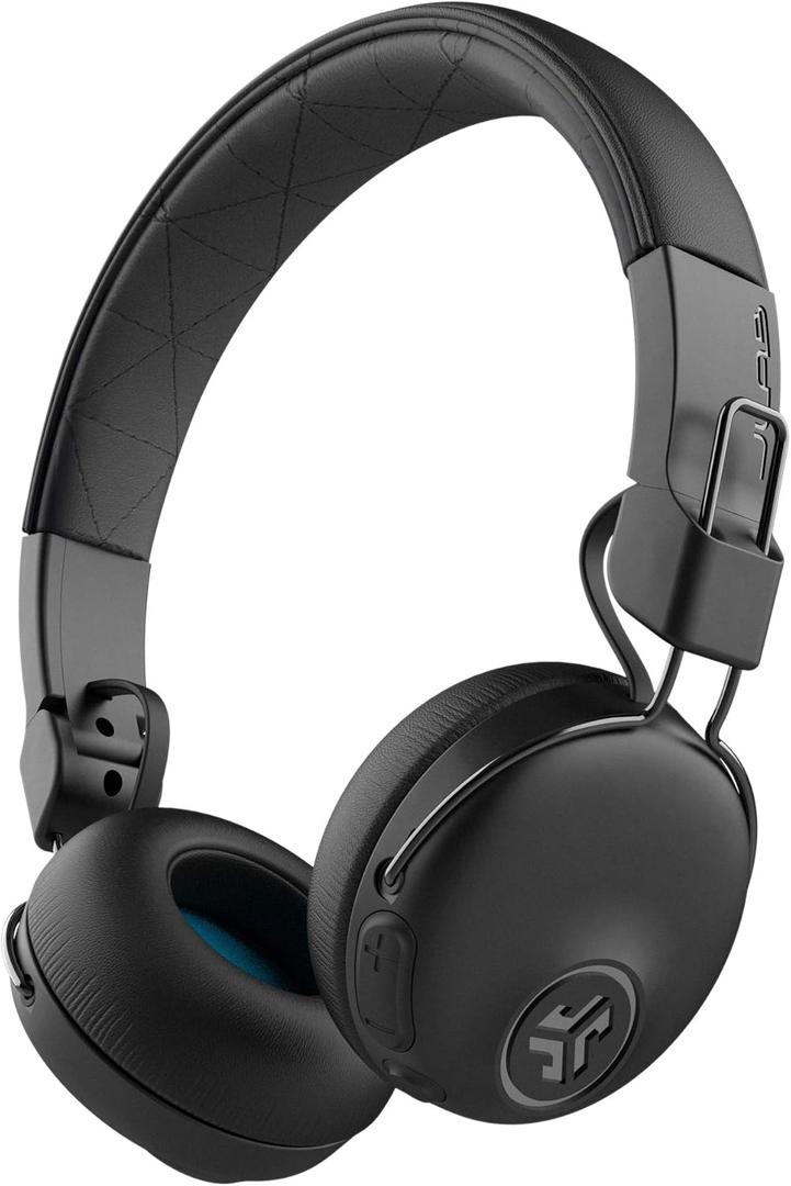 JLab Studio ANC On-Ear Wireless Headphones, Black, 34+ Hour Bluetooth 5 Playtime, 28+ Hour with Active Noise Cancellation, EQ3 Custom Sound, Ultra-Plush Faux Leather & Cloud Foam Cushions (Graphite Noise Canceling)