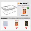 Homyrium Trading Card Storage Box Toploaders for Cards with 12 Dividers Hard Plastic TCG Card Storage Box, Card Organizer Portable Large Card Case Fit For 2000 Standard Cards (White)