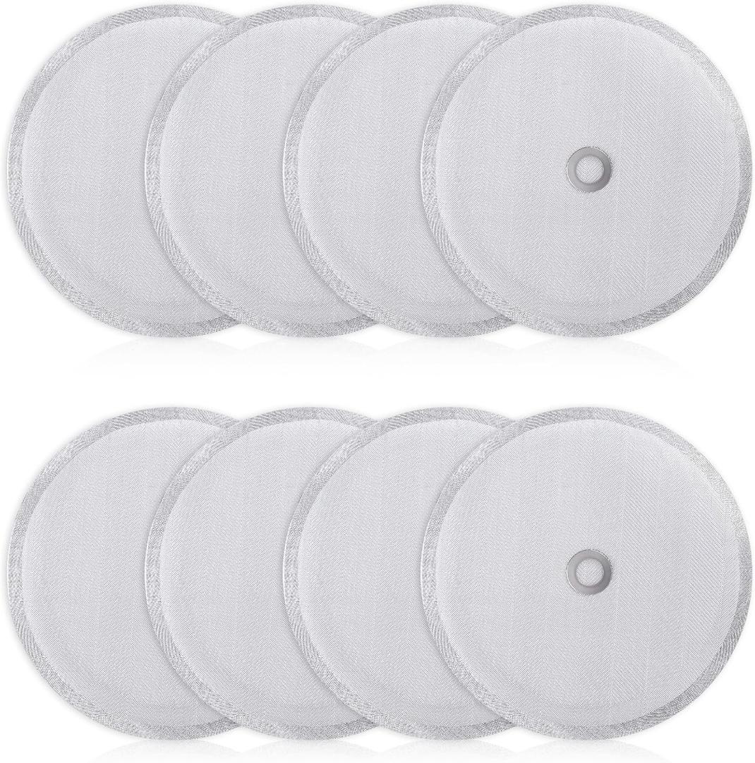 8 PCS French Press Replacement Filters Stainless Steel Reusable Mesh Filter for 34 Ounce, 1 Liter, 8 Cup French Press Coffee Makers and Tea Machines
