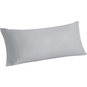 BEDELITE Body Pillow Case Cover, Rayon Made from Bamboo, Cooling Body Pillow Cover for Hot Sleepers and Night Sweats, Breathable & Silky Soft Full Long Pillow Case (Silver Grey, 20x54 Inches)