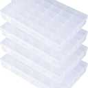 Clear Plastic 36 Grids Bead Organizer Box 3600 Tackle Bead Containers Compartment Organizer Box For Jewelry & Earring(4 Pcs)