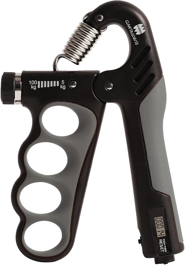 Grip Strength Trainer, Adjustable Resistance 11-220 Ibs Forearm Strengthener,Hand Grip Strengthener With Digital Counter,Improve Wrist Strength,Hand Recovery Exercises (Gray)