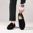 DCZTELG Men's Suede Penny Loafers - Slip-On Comfort Casual Shoes for Business & Driving