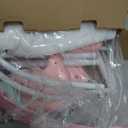 Portable Baby Swing, Pink Electric Infant Swing with 5 Speed Levels, 6 Songs & Timer Battery-Powered Only (No Batteries Included) Pink and White