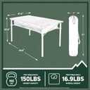 OUTSIDER Portable Aluminum Roll-Up Camping Table | Lightweight Folding Outdoor Table with Storage Mesh Pocket & Carry Bag for BBQ, Beach, Backyard., 46.25 x 27.56 x 27.56 inches