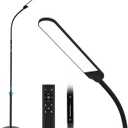 NXONE Led Floor Lamp,Modern Reading Adjustable Standing Height 4 Colors and Stepless Brightness Work Lamp for Living Room Bedroom Reading, Black