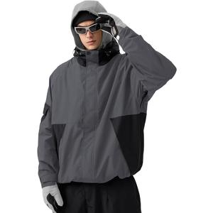 GSOU SNOW Mens Womens Ski Jacket Baggy Snowboard Coat Waterproof Shell Jacket Snow Hoodie Loose Fit For Winter Outdoor Sports, S