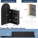 Medicine Cabinets for Bathroom, Black Arched Medicine Cabinet Recessed or Surface Wall-Mounted,Modern Bathroom Vanity Mirror with Storage, Mirrored Cabinet with Adjustable Shelves,16x31 Inch