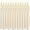 Baquler 36 Pcs Flameless Taper Candles LED Taper Candles Flickering Bulk Ivory LED Candlestick for Easter Wedding Church Halloween Christmas Party Decor Table Centerpiece, 8.5 in, No Batteries